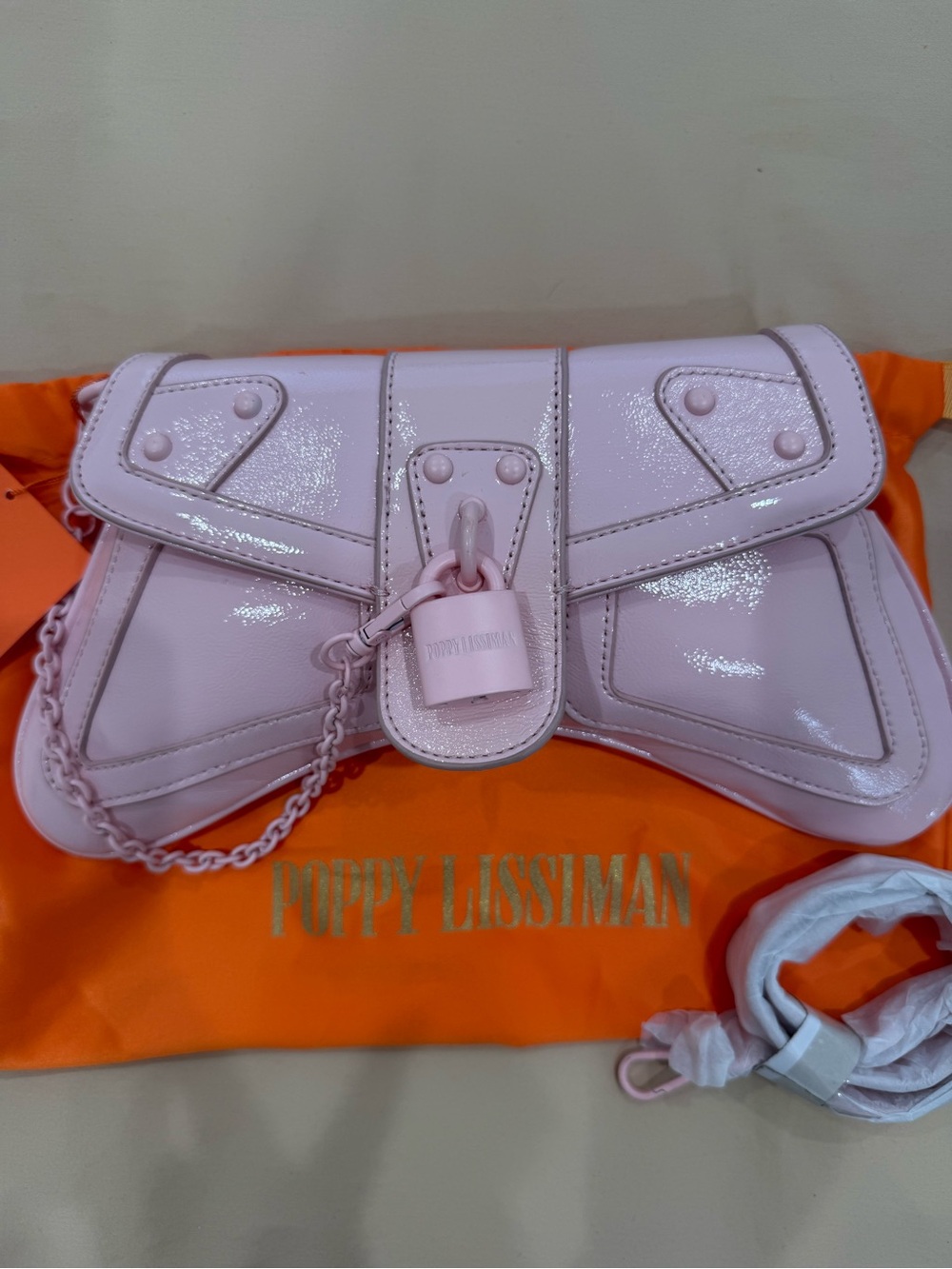 NWT Baby Pastel Pink Punk Studded Poppy Lissiman Y2K Shoulder Bag - Picture 3 of 7